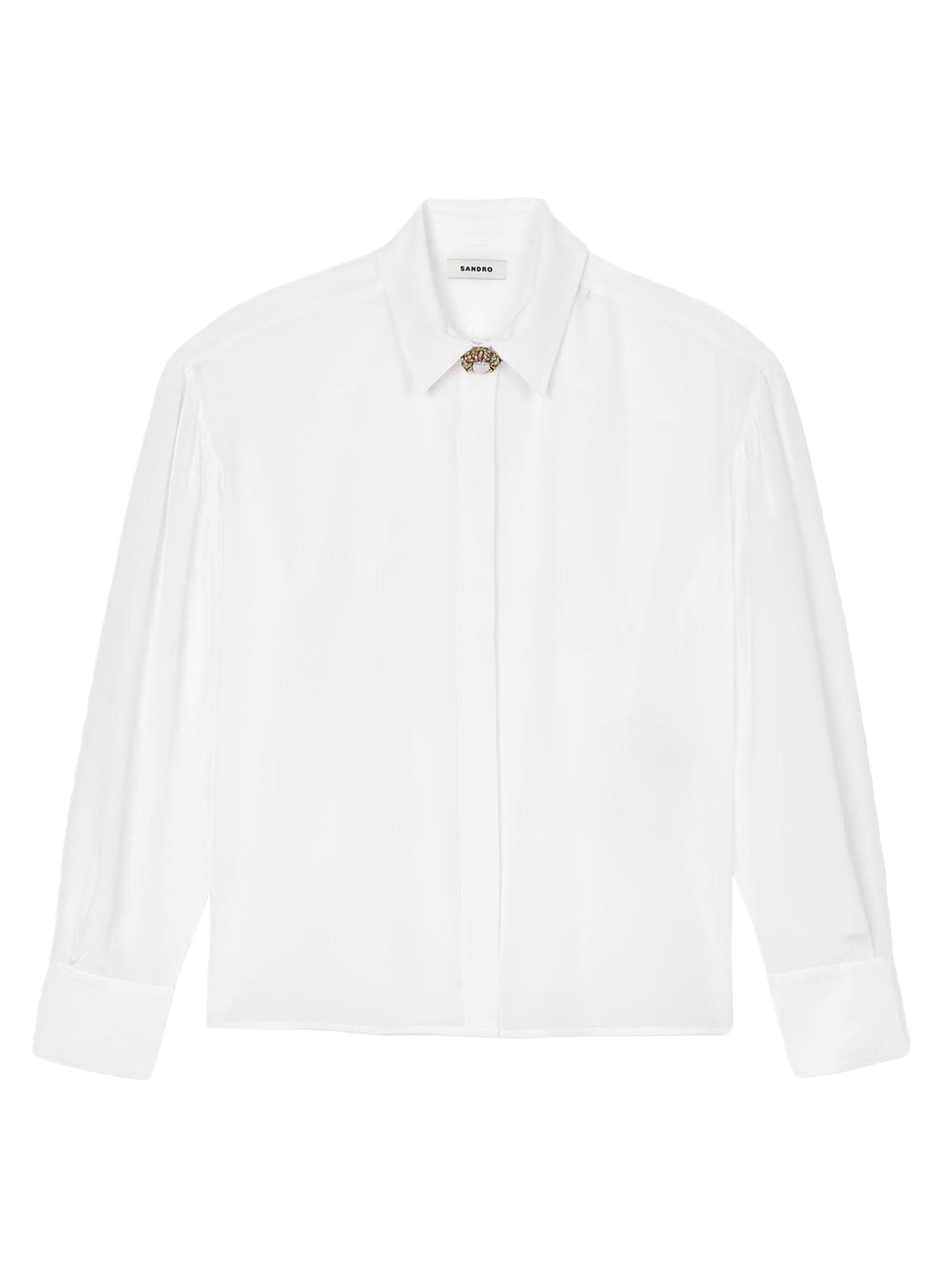 Sandro Women's Floaty Silk Shirt - White