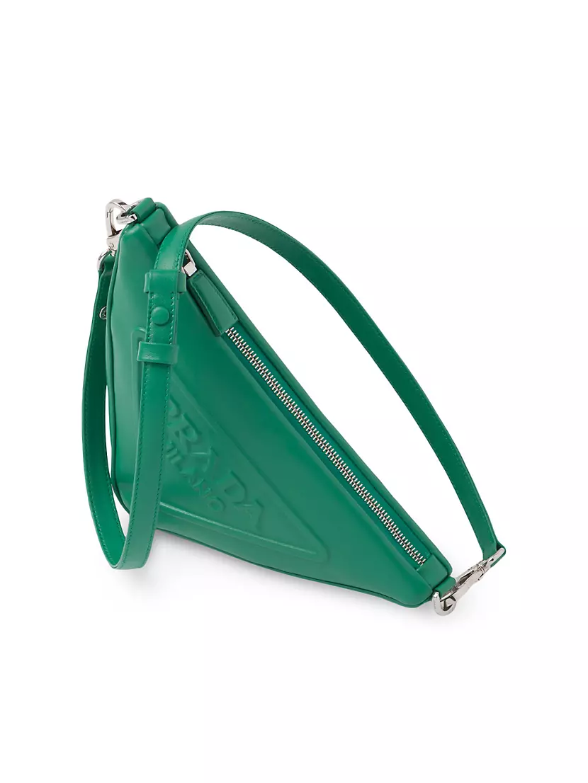 Prada - Women's Triangle Mini-Bag Shoulder Bag - Green - Leather