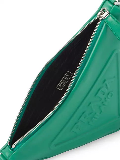 Prada green suede mini chain bag