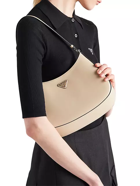 Prada Cleo brushed leather shoulder bag with flap