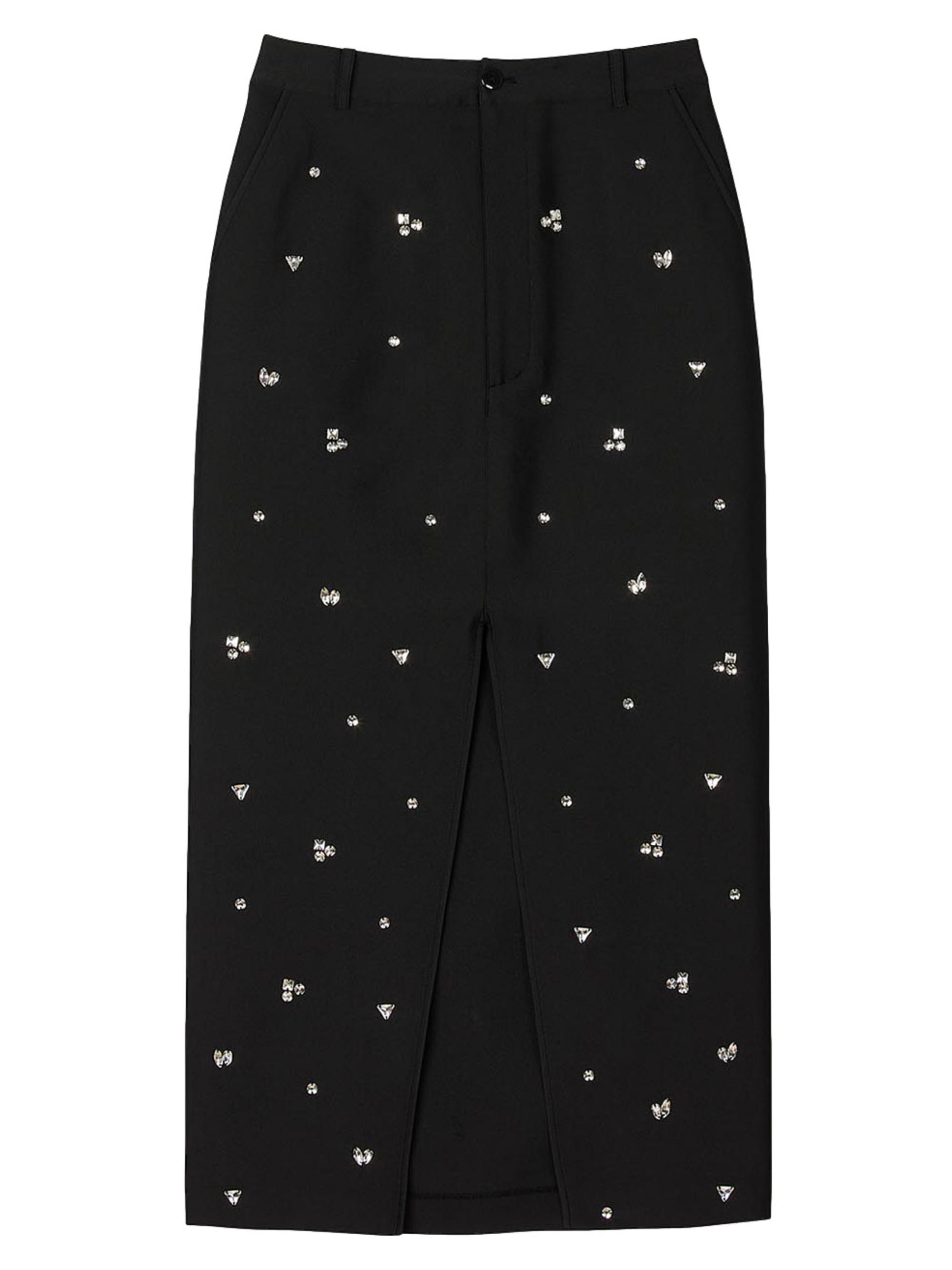 Sandro Women's Rhinestone Pencil Skirt - Black