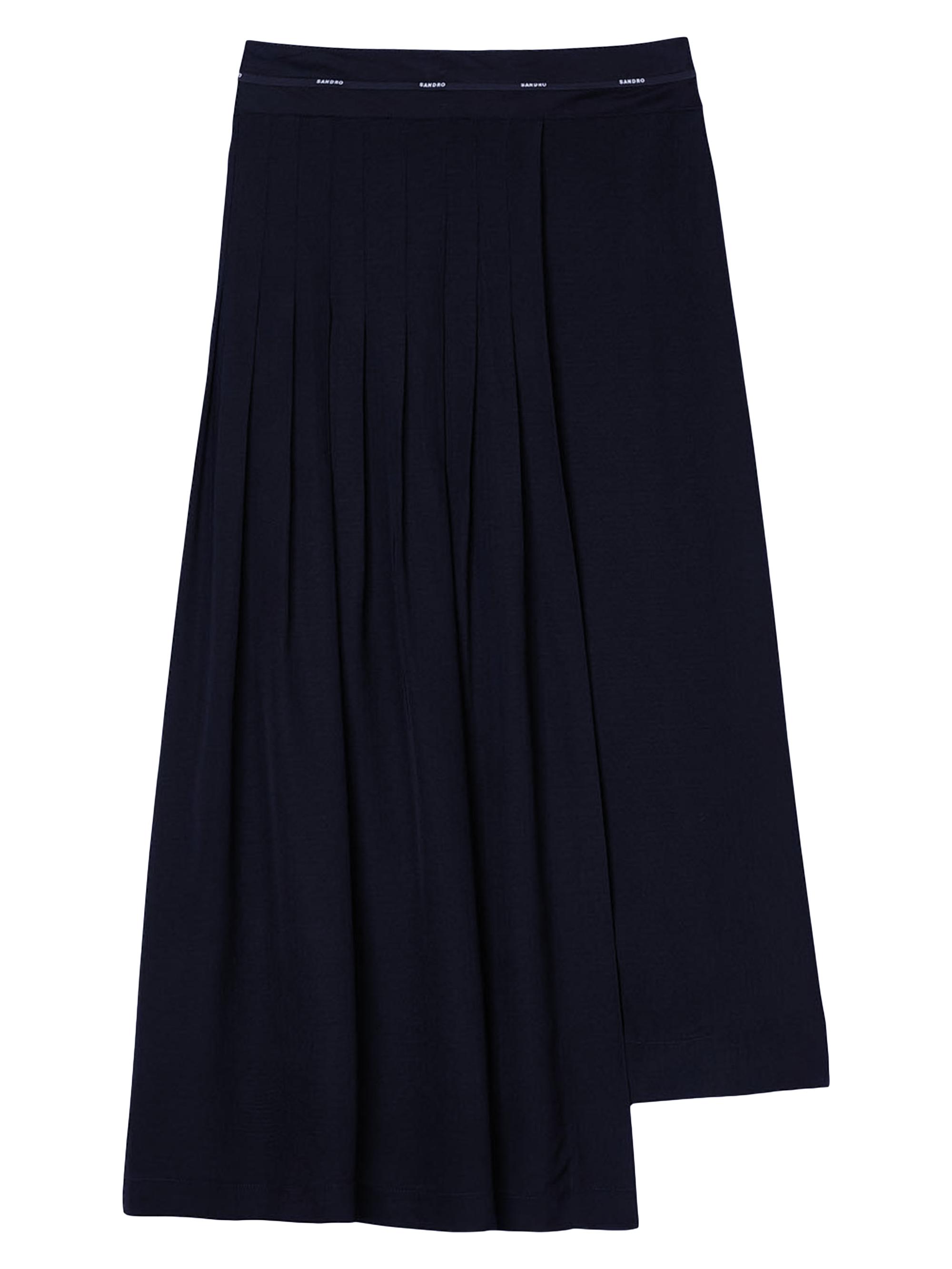 Sandro Women's Long Asymmetrical Skirt - Black