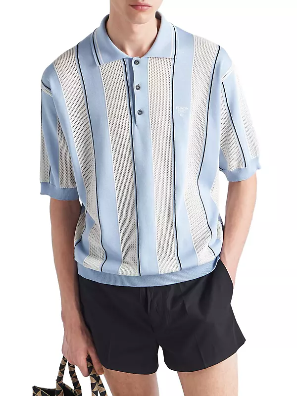 Short-Sleeved Cotton Intarsia Crewneck - Men - Ready-to-Wear
