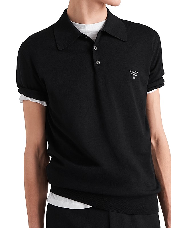 Shop Prada Superfine Wool Polo Shirt | Saks Fifth Avenue Shop Prada Superfine Wool Polo Shirt | Saks Fifth Avenue