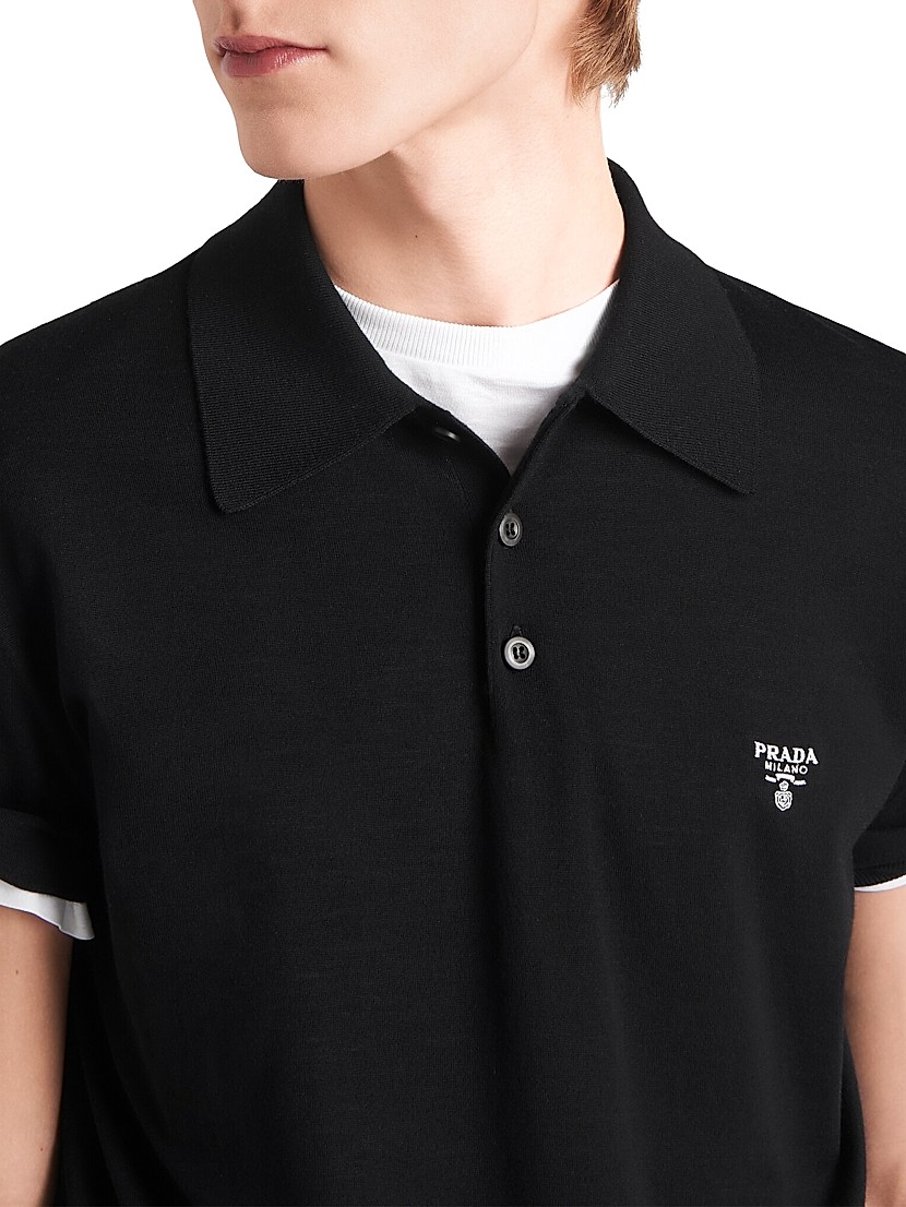 Shop Prada Superfine Wool Polo Shirt | Saks Fifth Avenue Shop Prada Superfine Wool Polo Shirt | Saks Fifth Avenue