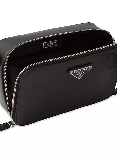 Prada black Leather Triangle Brique Top-Handle Bag