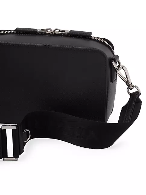 Prada Black Brique Saffiano Leather Bag for Men