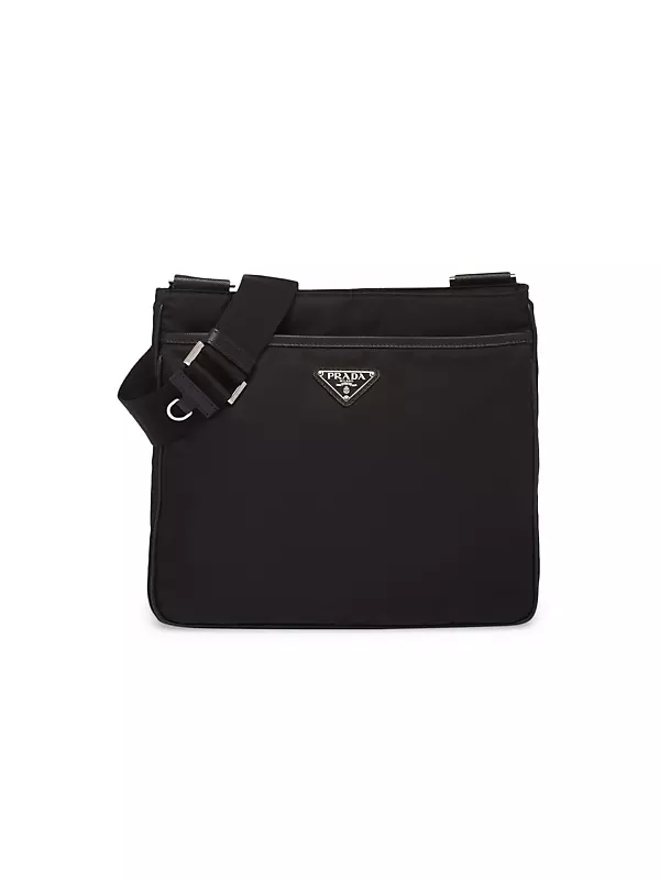 Prada Re-Nylon And Leather Shoulder Bag - Black for Men