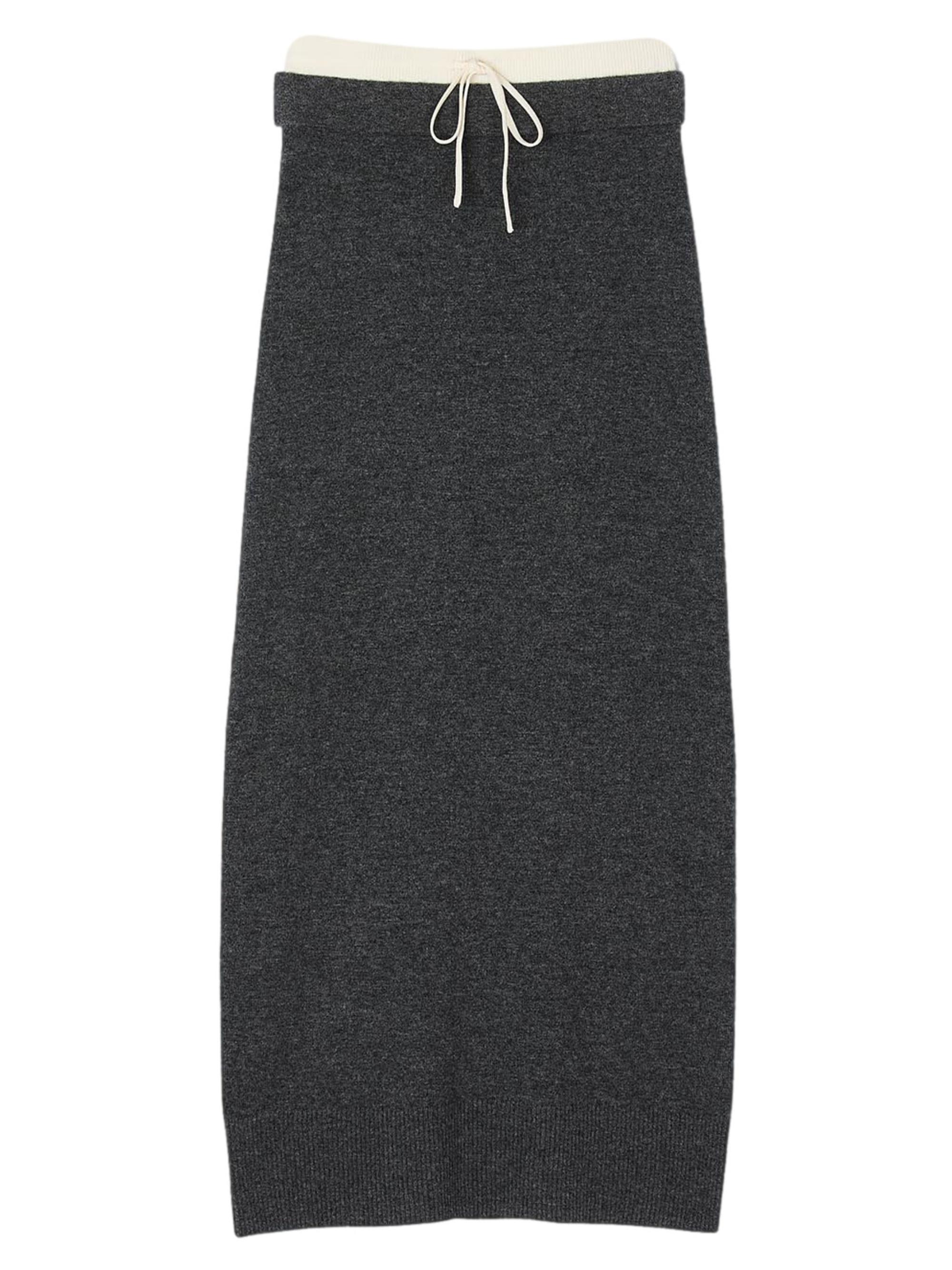 Sandro Women's Long Double Waistband Skirt - Dark Grey