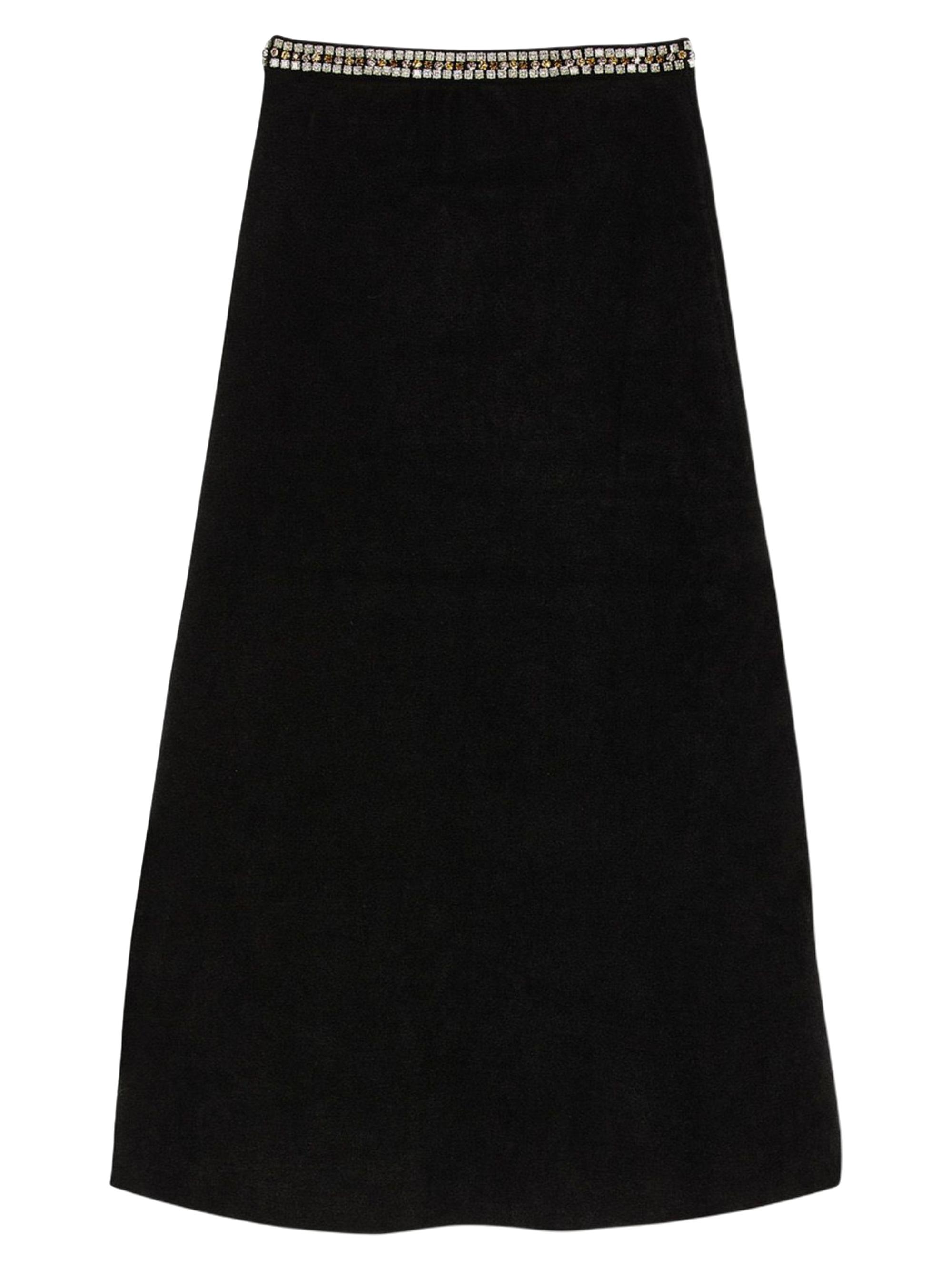 Sandro Women's Short Rhinestone Skirt - Black