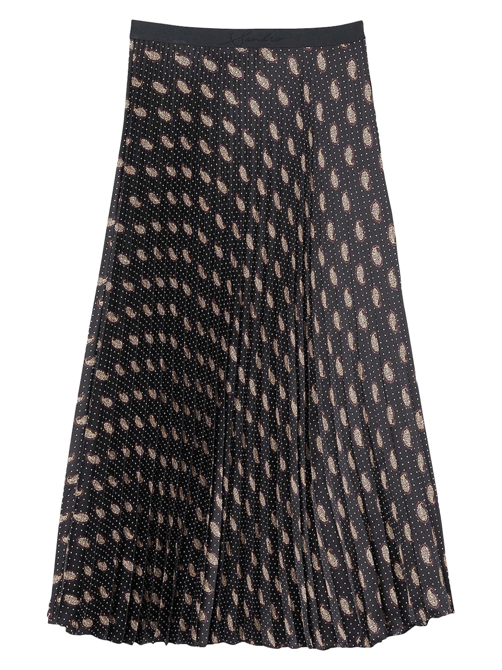 Sandro Women's Long Paisley Skirt - Multicolor Black