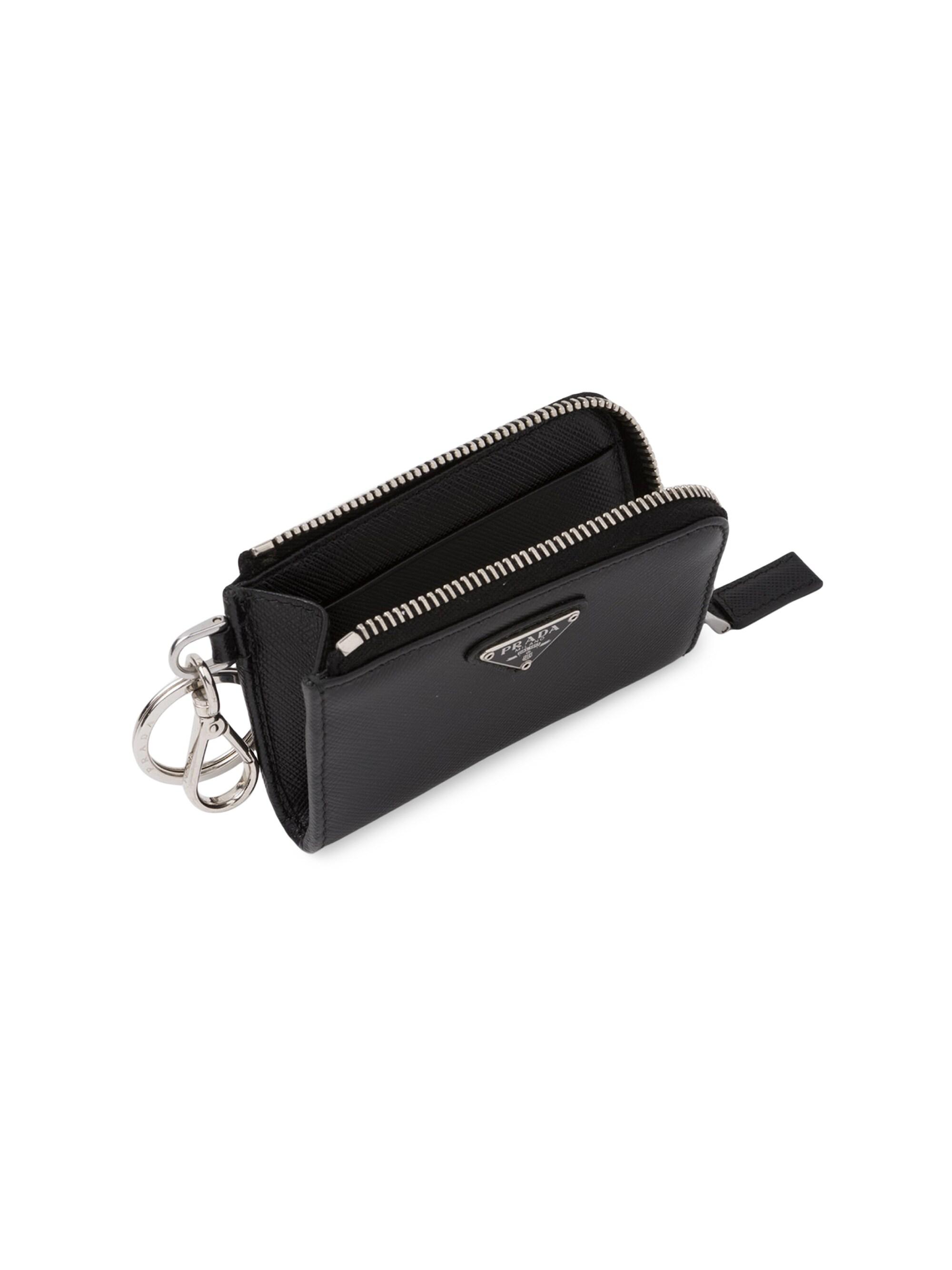 Prada Saffiano Leather Mini Pouch Keychain | Saks Fifth Avenue