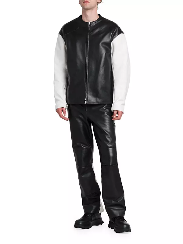 Shop Jil Sander Leather Boxy-Fit Jacket | Saks Fifth Avenue