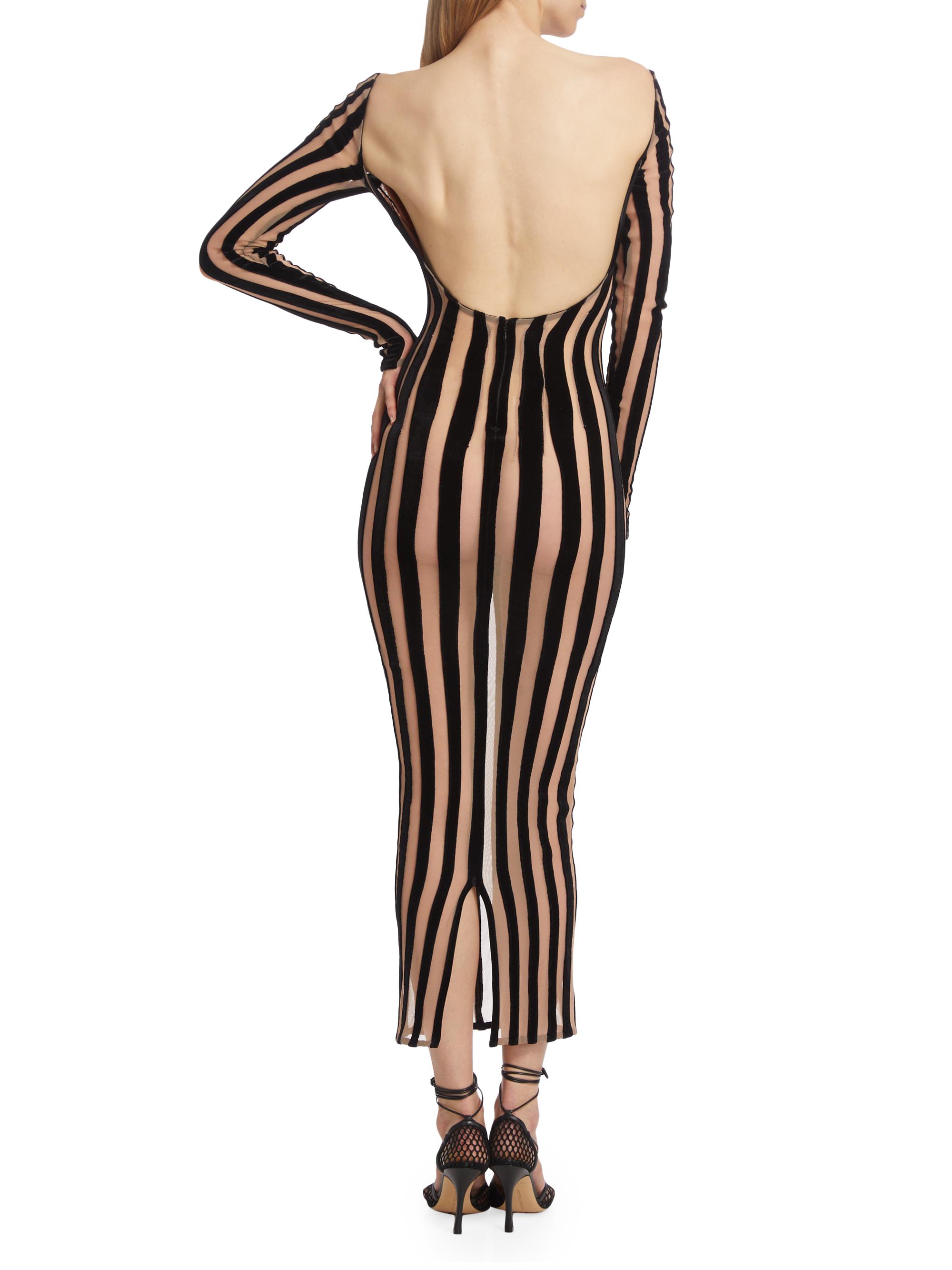 blue dress for baby girl Zena Bodycon Dress in Black with White Stripe main image 0