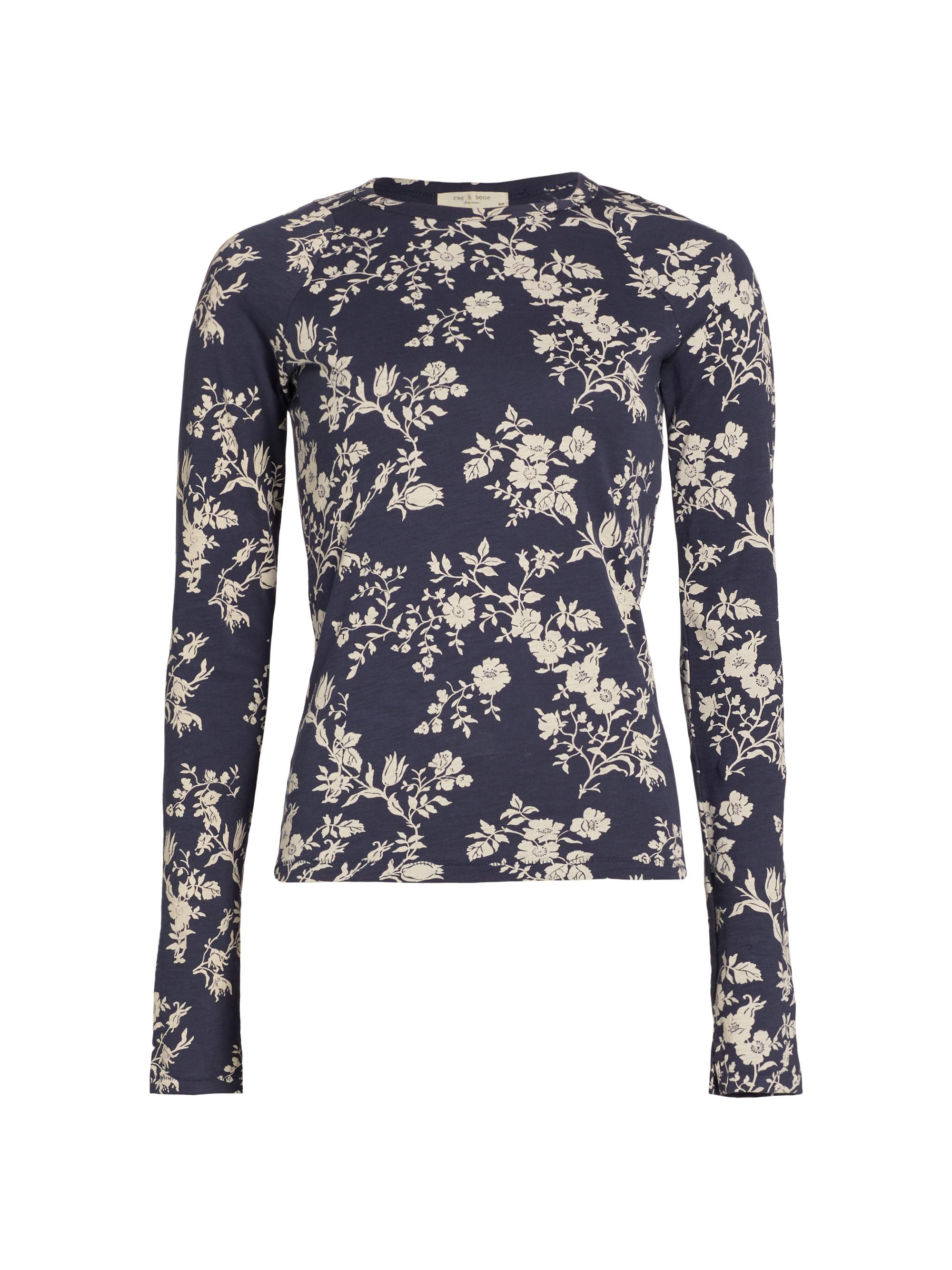 rag & bone Women's Shaw Floral Long-Sleeve T-Shirt - Navy Multi
