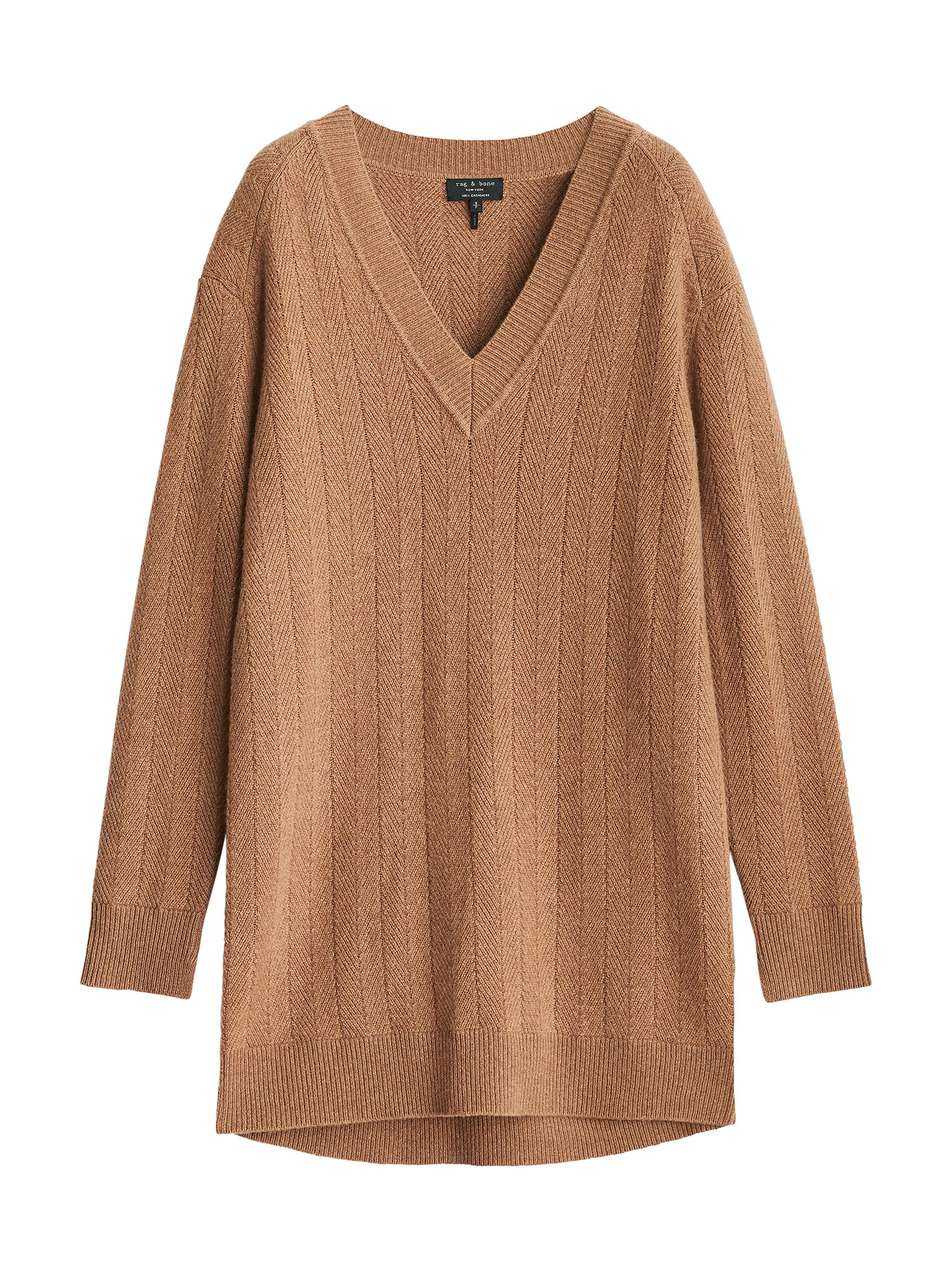 rag & bone Women's Durham Herringbone-Knit Cashmere Minidress - Black