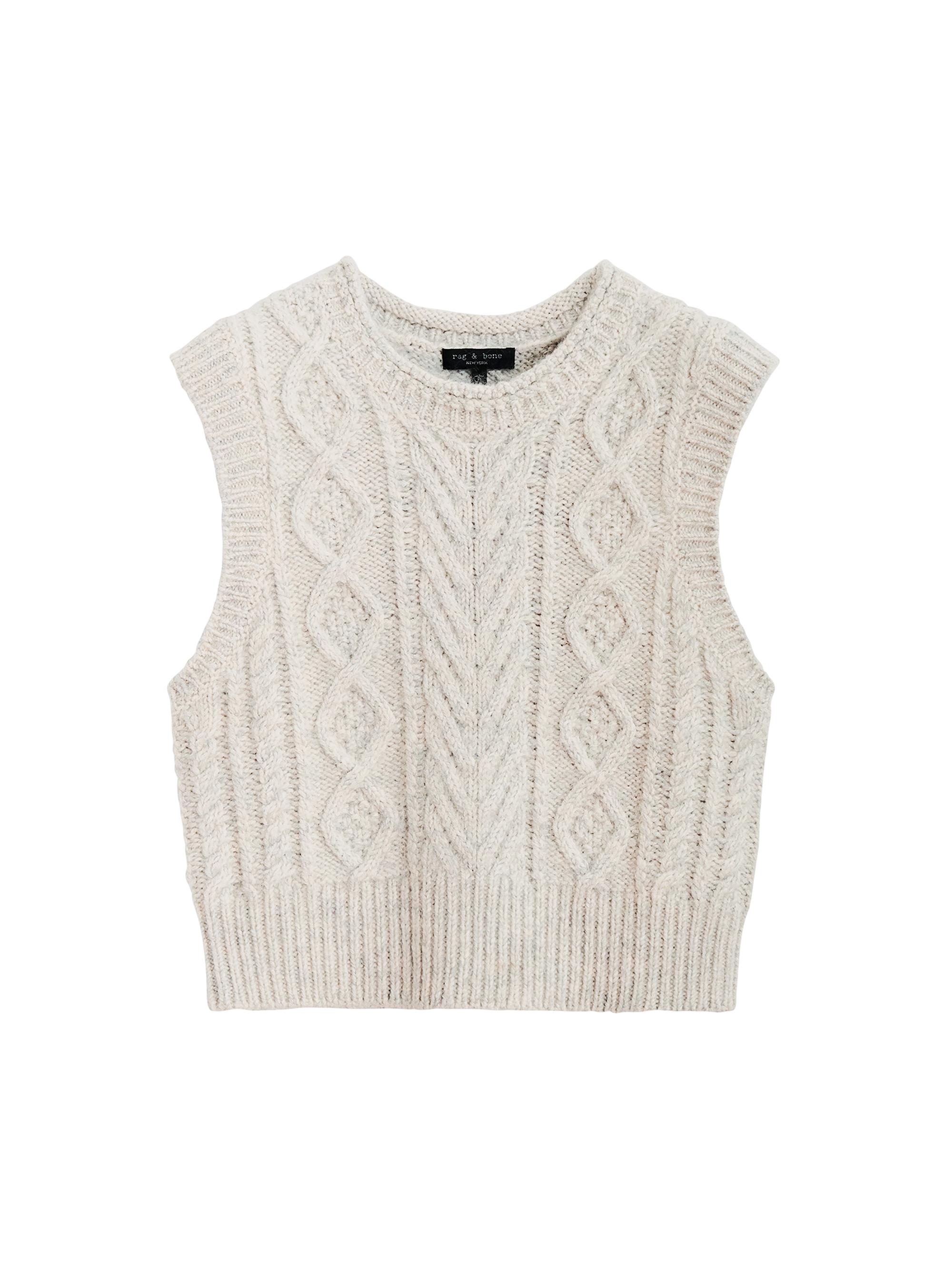 rag & bone Women's Brody Cable-Knit Wool-Blend Vest - Light Grey