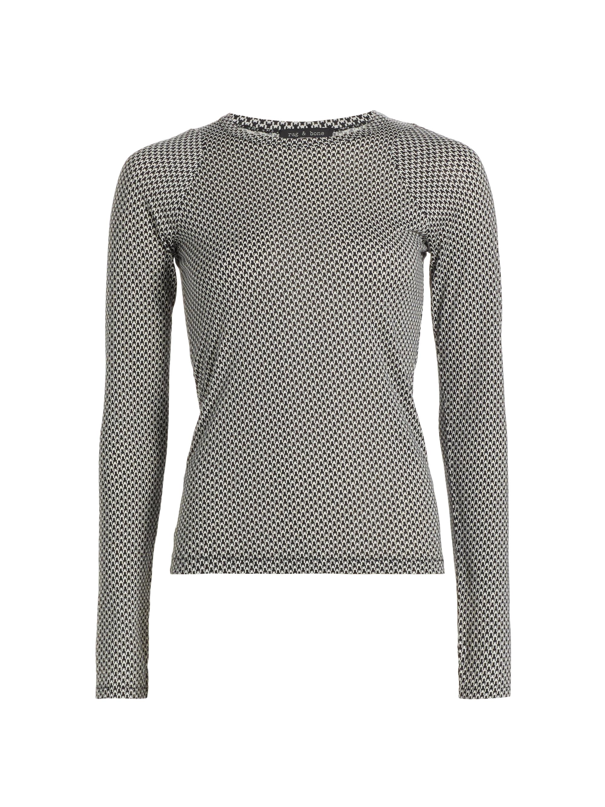rag & bone Women's Shaw Houndstooth Long-Sleeve T-Shirt - Houndspace