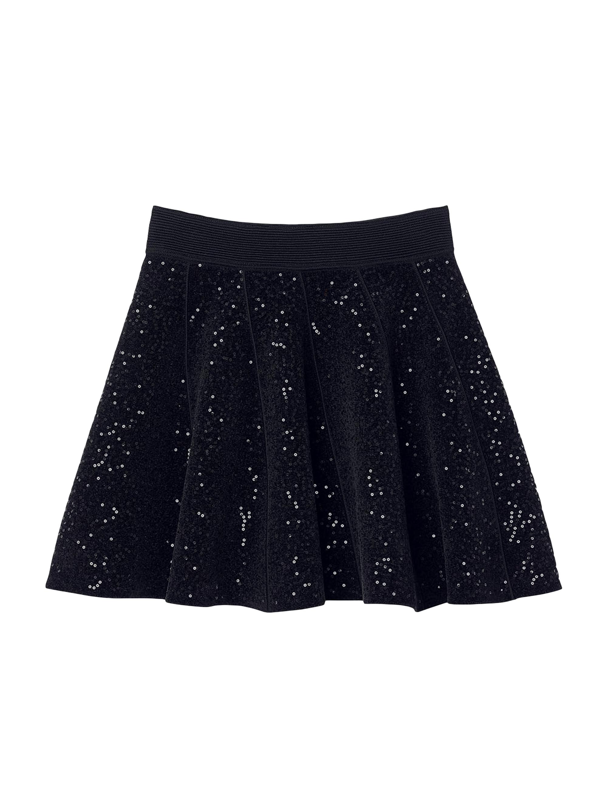 Sandro Women's Short Sequinned Skater Skirt - Black