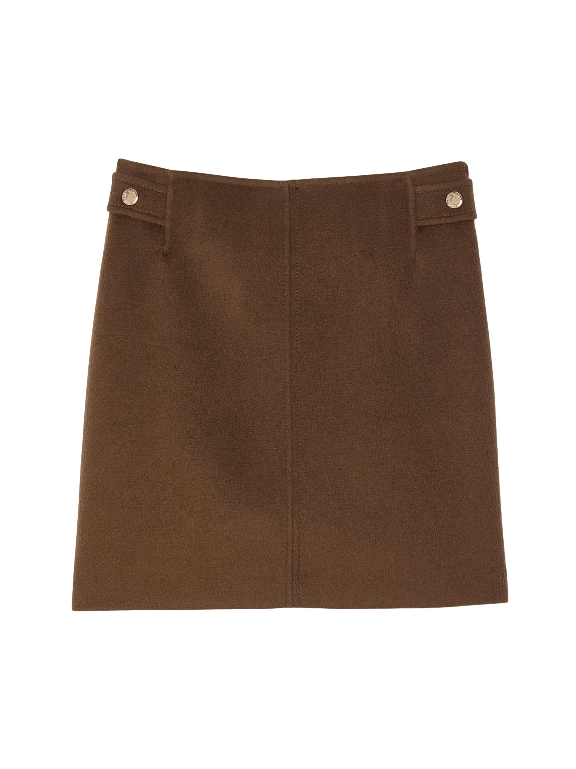 Sandro Women's Double-Faced Short Wool Skirt - Olive Green