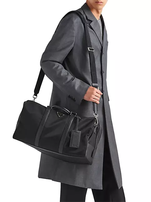Prada Black Re-nylon And Saffiano Duffle Bag for Men