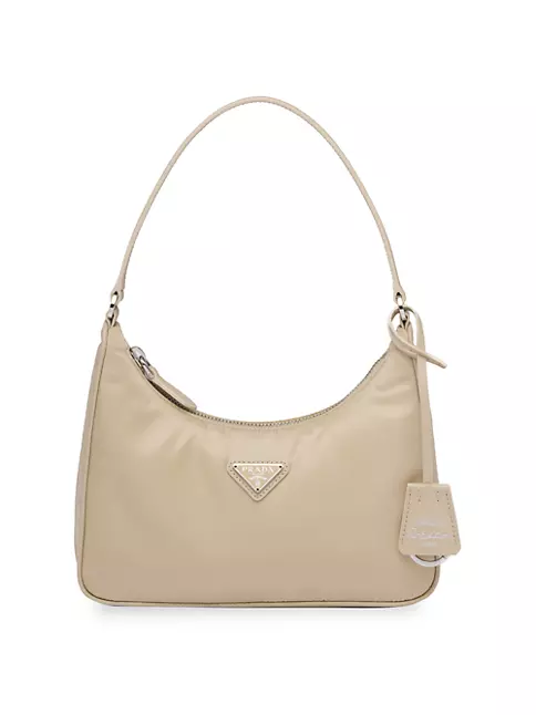 Re Edition 2005 Small Leather Shoulder Bag in White - Prada