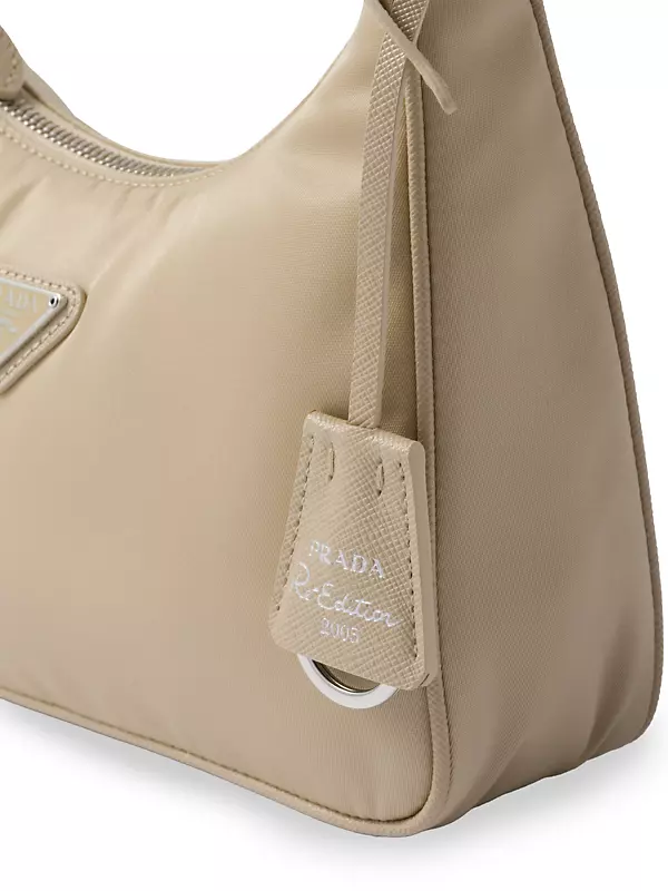 Prada Beige Re-nylon Shoulder Bag in Natural