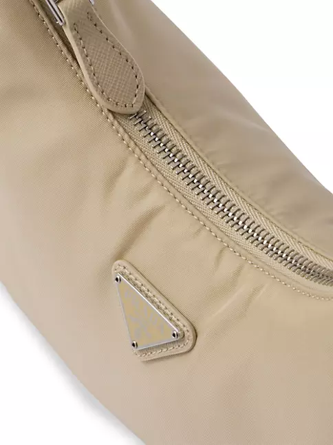 Prada Re-Edition 2005 Mini Bag Nylon Saffiano Leather Strap Cameo