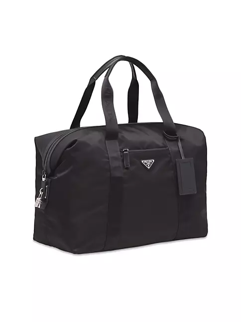 Prada - Triangle Logo Leather Travel Bag - Men - Leather - Os - Black