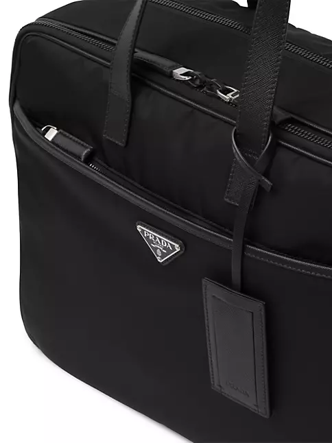 Prada Re-Nylon and Saffiano Leather Briefcase - Black