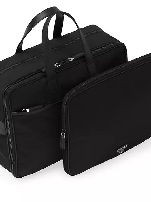 Prada `re-nylon` And Saffiano Leather Work Bag in Black for Men