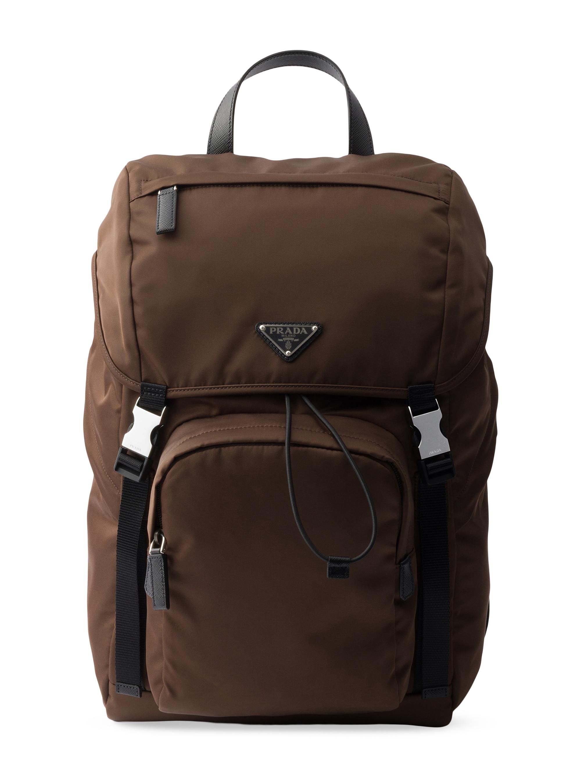 Prada Men's Re-Nylon and Saffiano Leather Backpack - Black