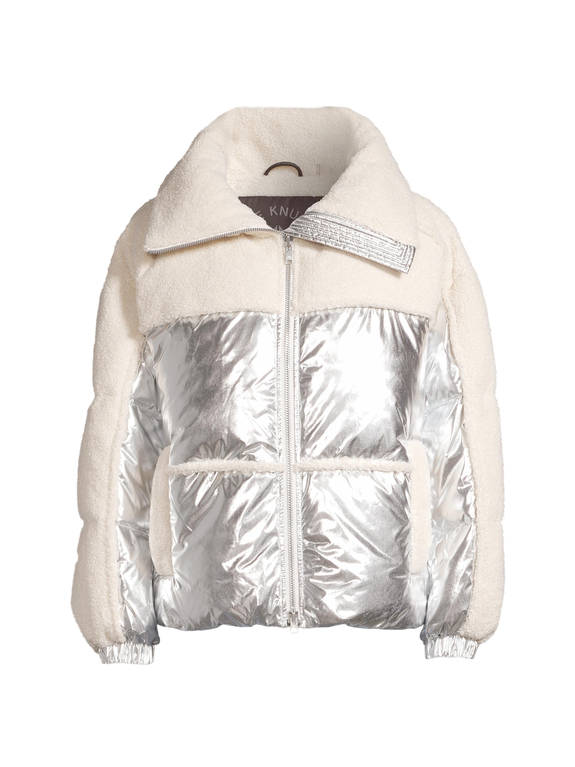 Moose Knuckles Women's Elmira Metallic Sherpa Down Jacket - Silver