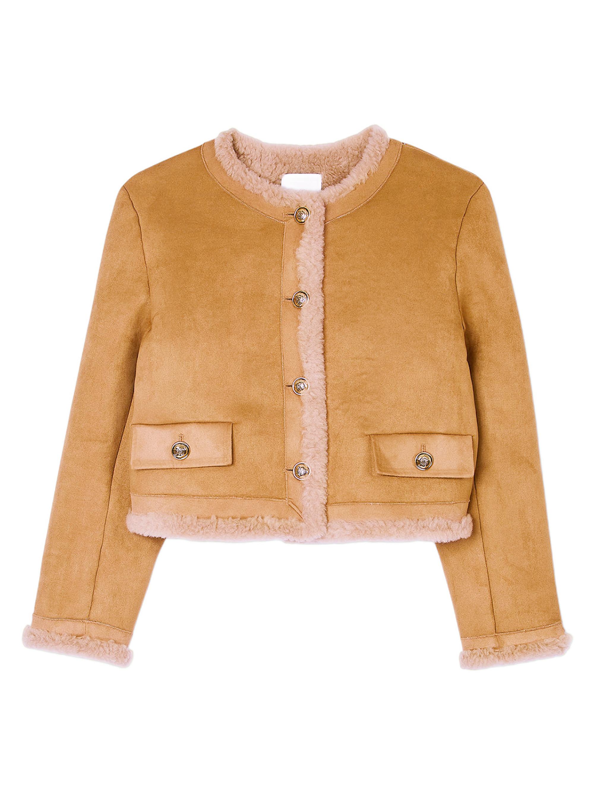 Sandro Women's Faux Fur Jacket - Beige