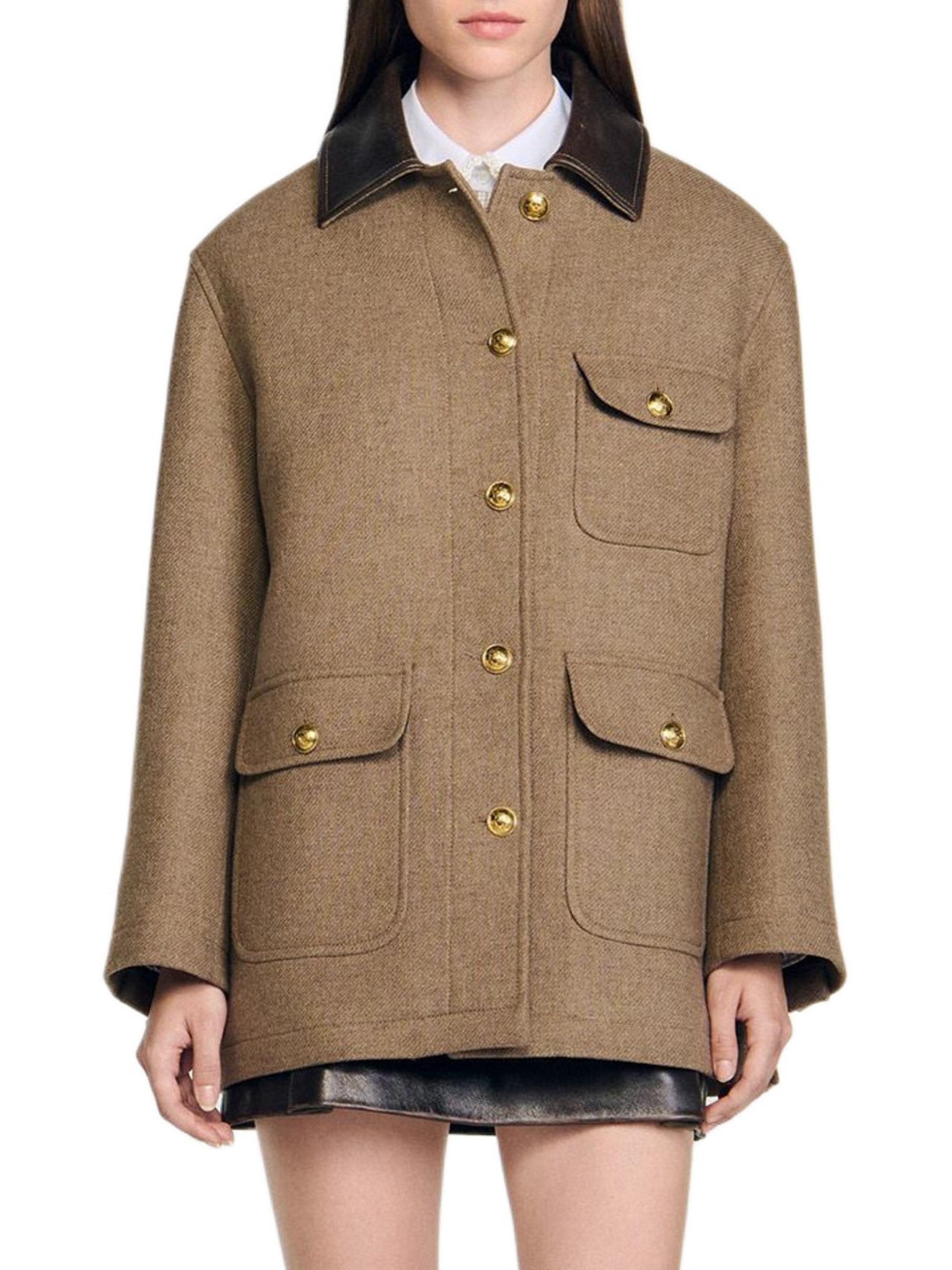 Sandro Tweed Coat | Saks Fifth Avenue