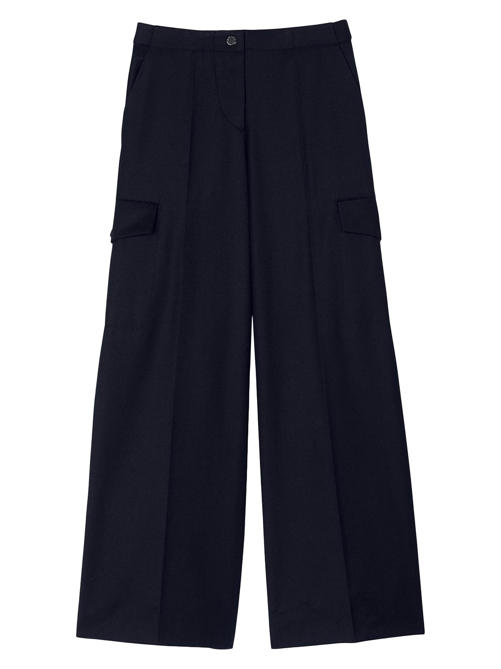 Sandro Women's Wide Leg Trousers - Black
