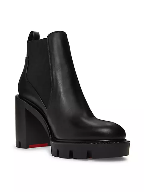 Christian Louboutin Marchacroche 70 Leather Ankle Boots - Black
