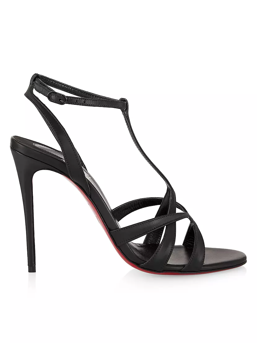 Shop Christian Louboutin Tangueva 125MM Strappy Leather Sandals 