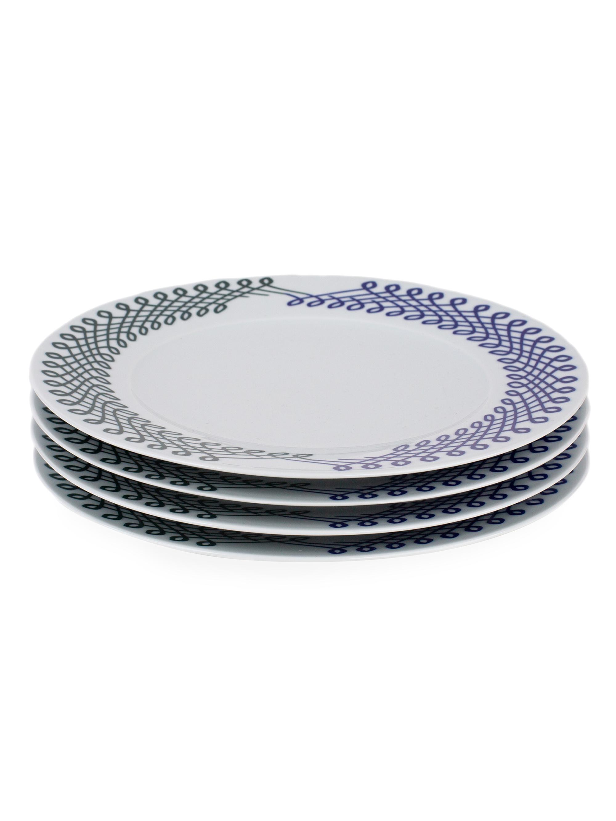 Misette Ribbon 4-Piece Dinner Plate Set - Ribbon