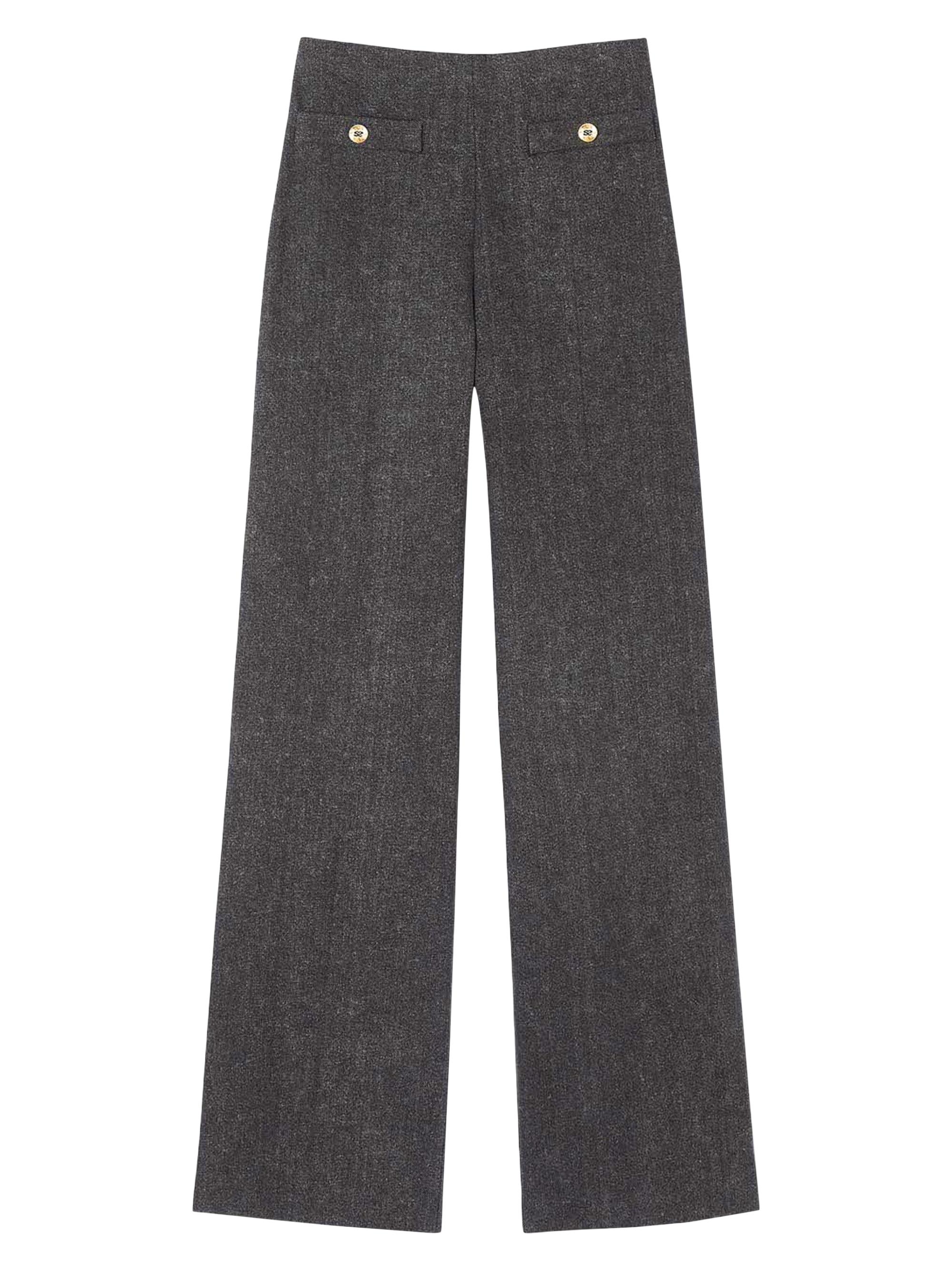 Sandro Women's High-Rise Pants - Grey