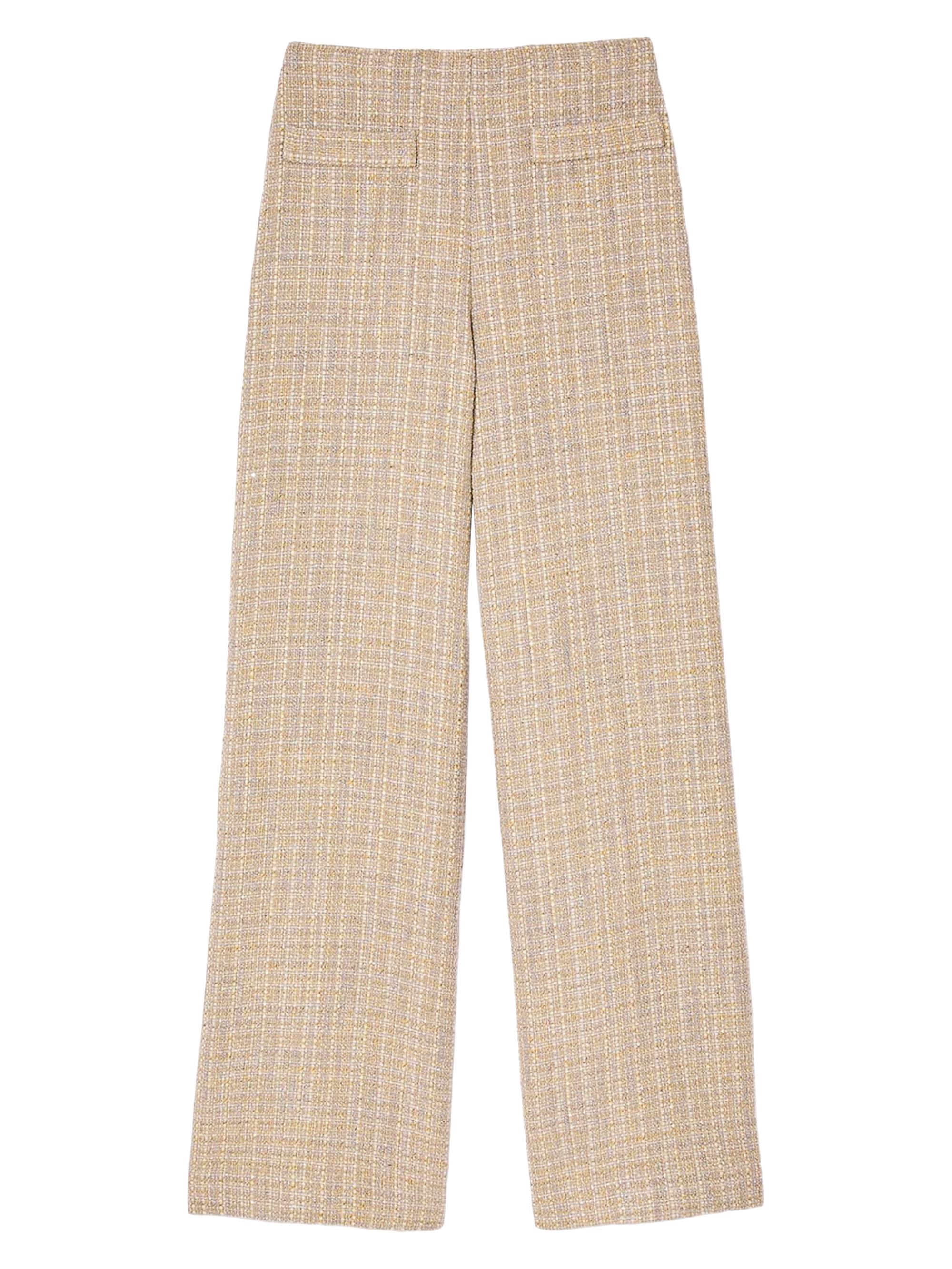 Sandro Women's Straight Leg Tweed Trousers - Camel