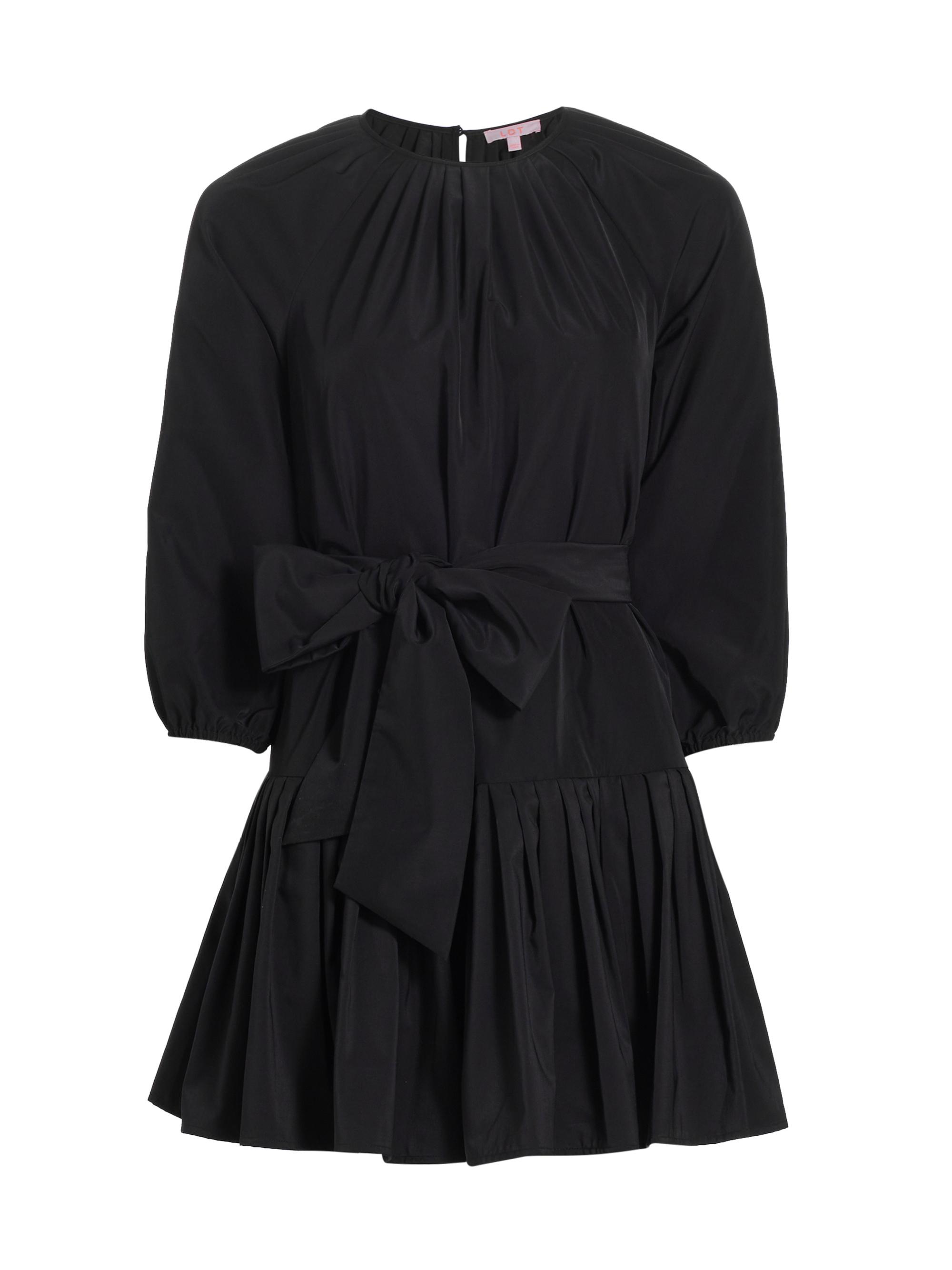 LDT Women's Hunter Belted Flounce Minidress - Black