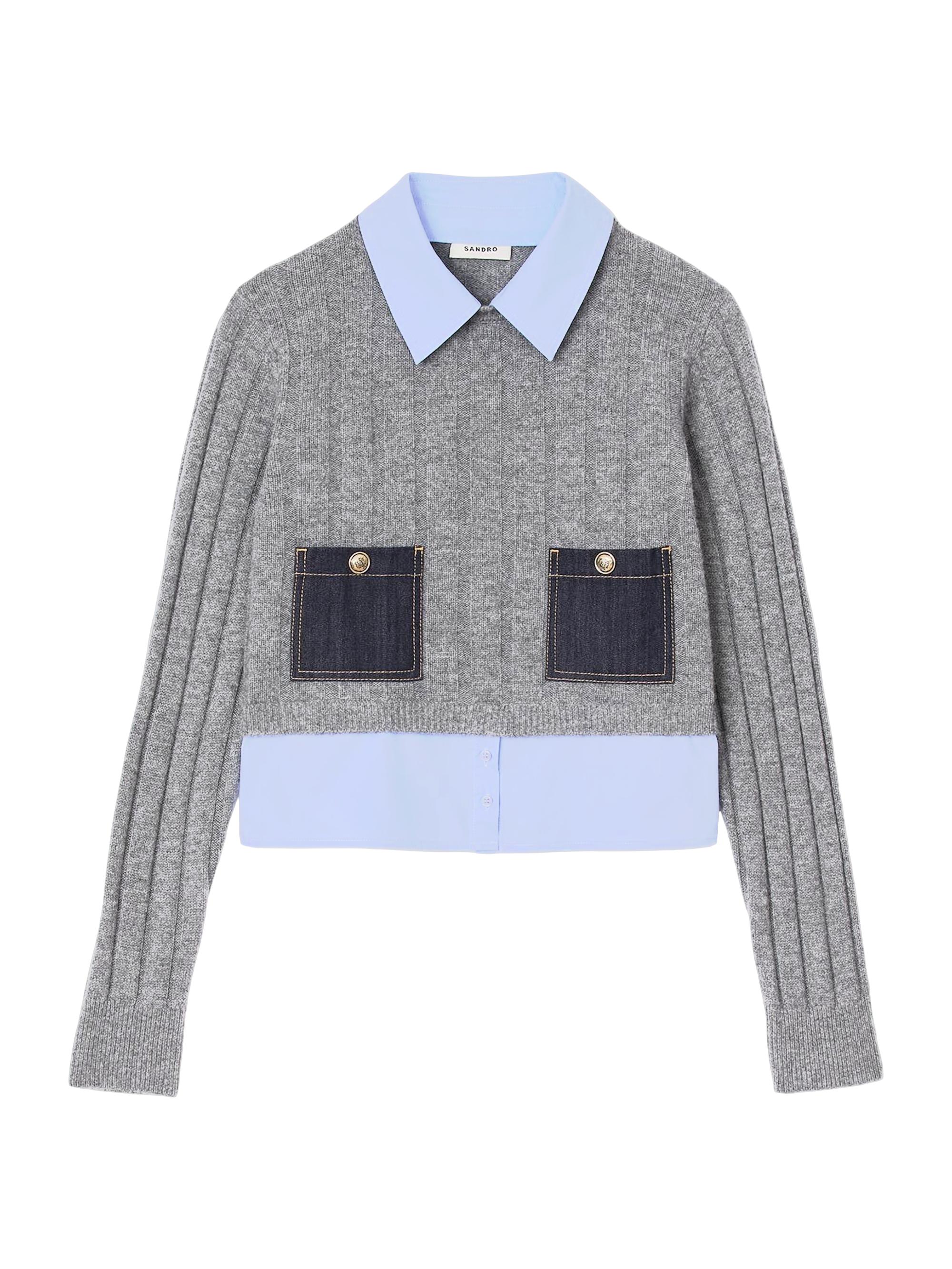 SANDRO 重ね着風　ニット 0400019381532_GREY?wid=600&hei