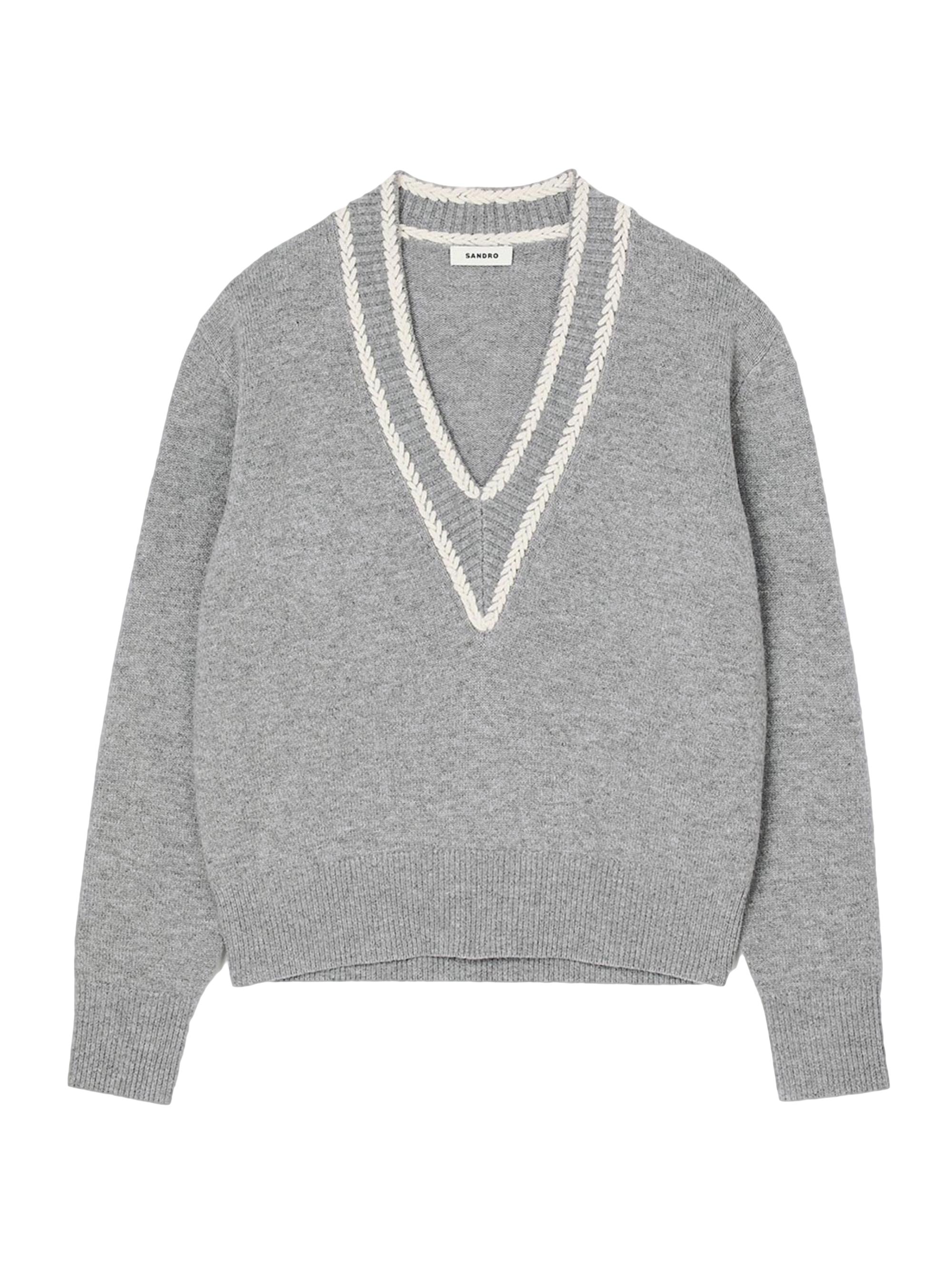 Sandro Women's Wool and Cashmere Jumper - Grey