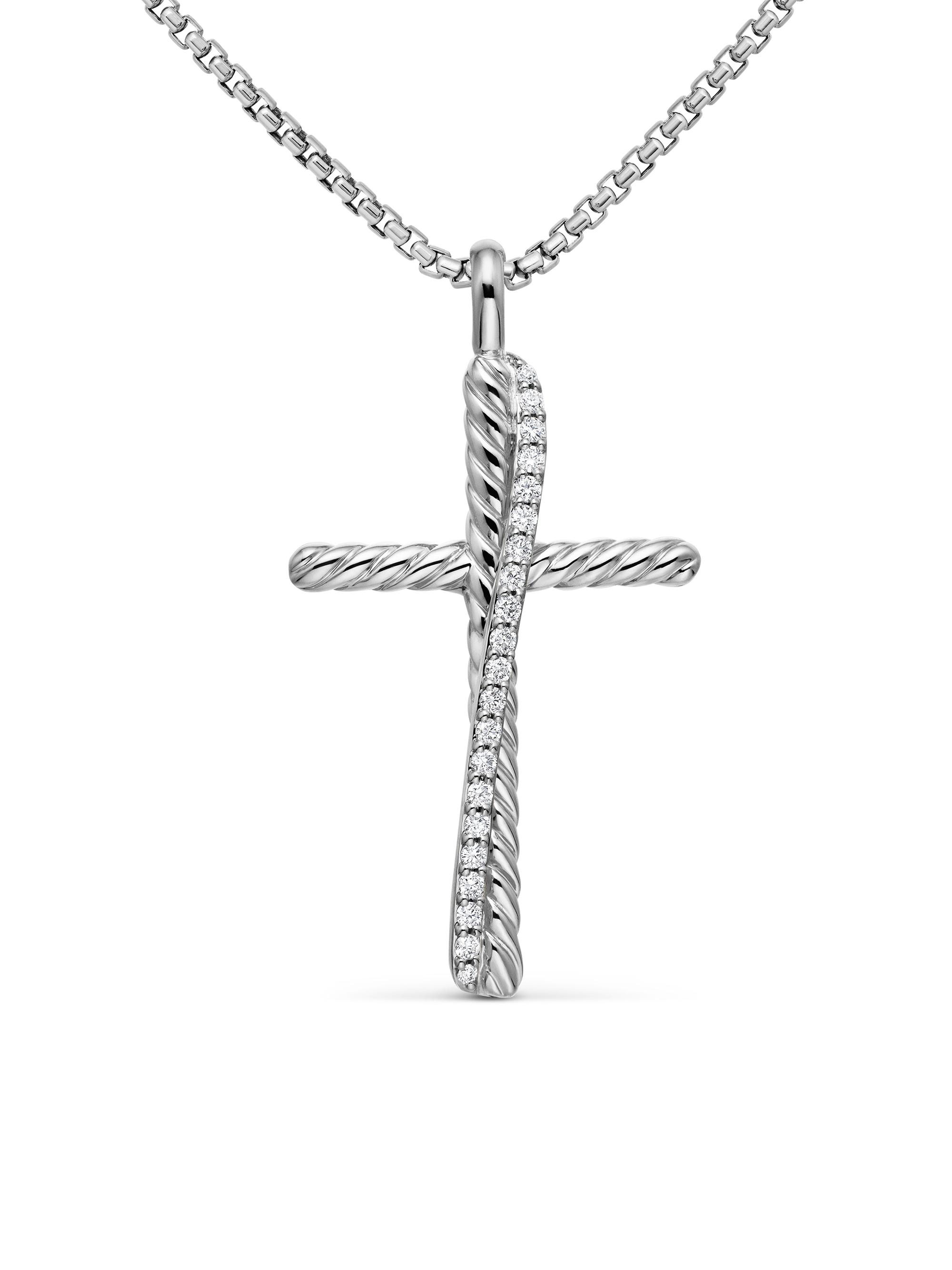 David Yurman Women's Crossover Cross Necklace in Sterling Silver - Silver