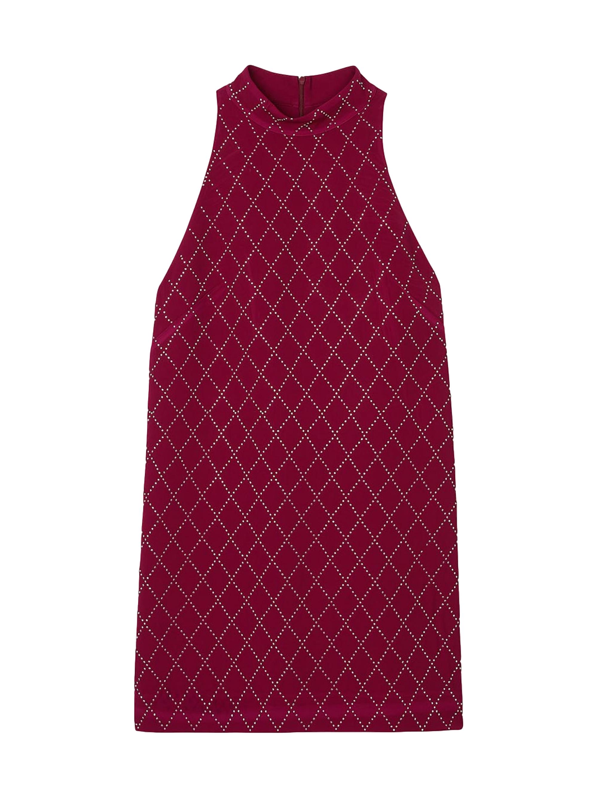 Sandro Women's Studded Diamond Short Dress - Burgundy