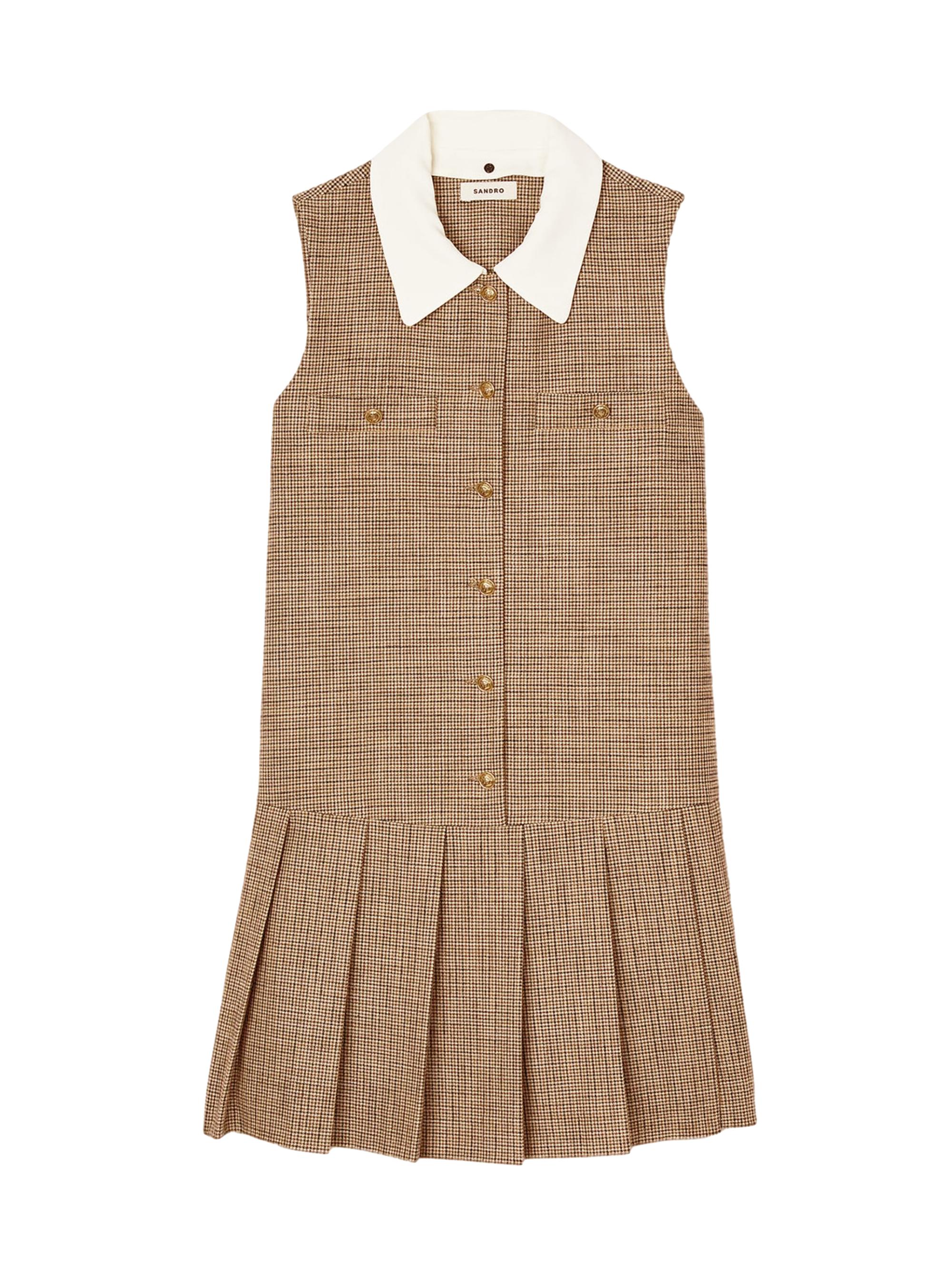 Sandro Women's Short Micro Houndstooth Dress - Brown