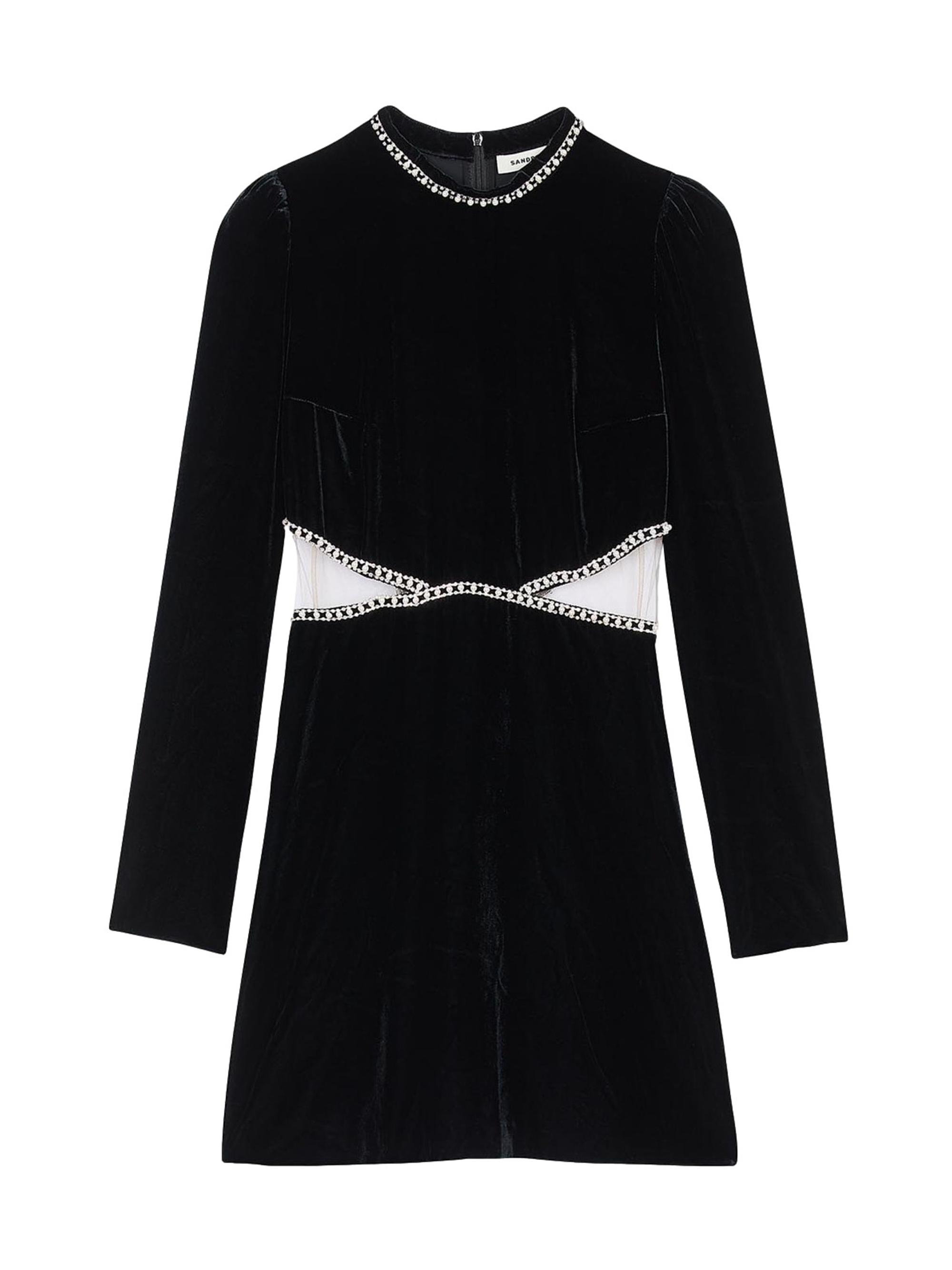 Sandro Women's Short Velvet Dress - Black