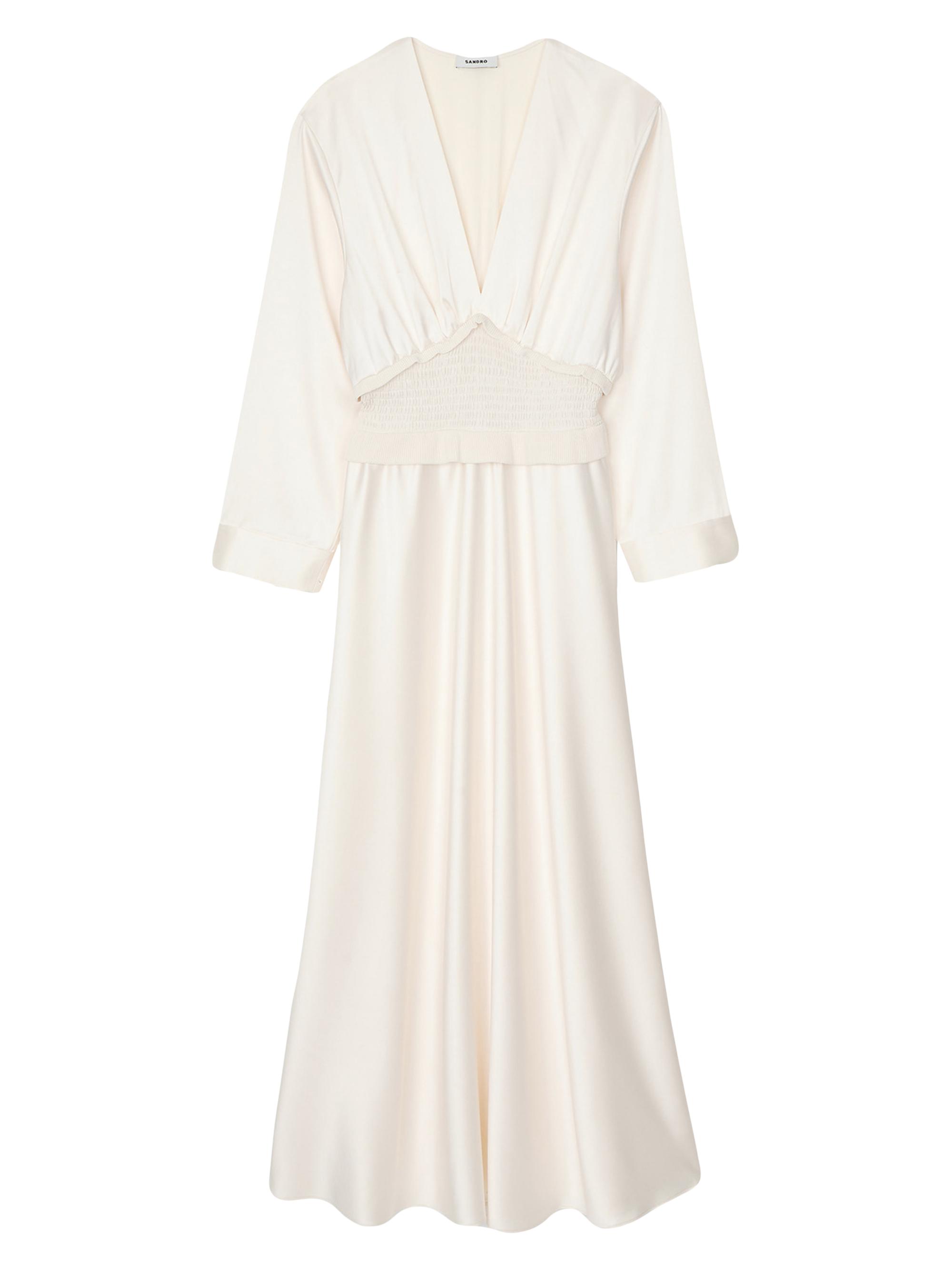 Sandro Women's Long Satin-Effect Dress - Ecru