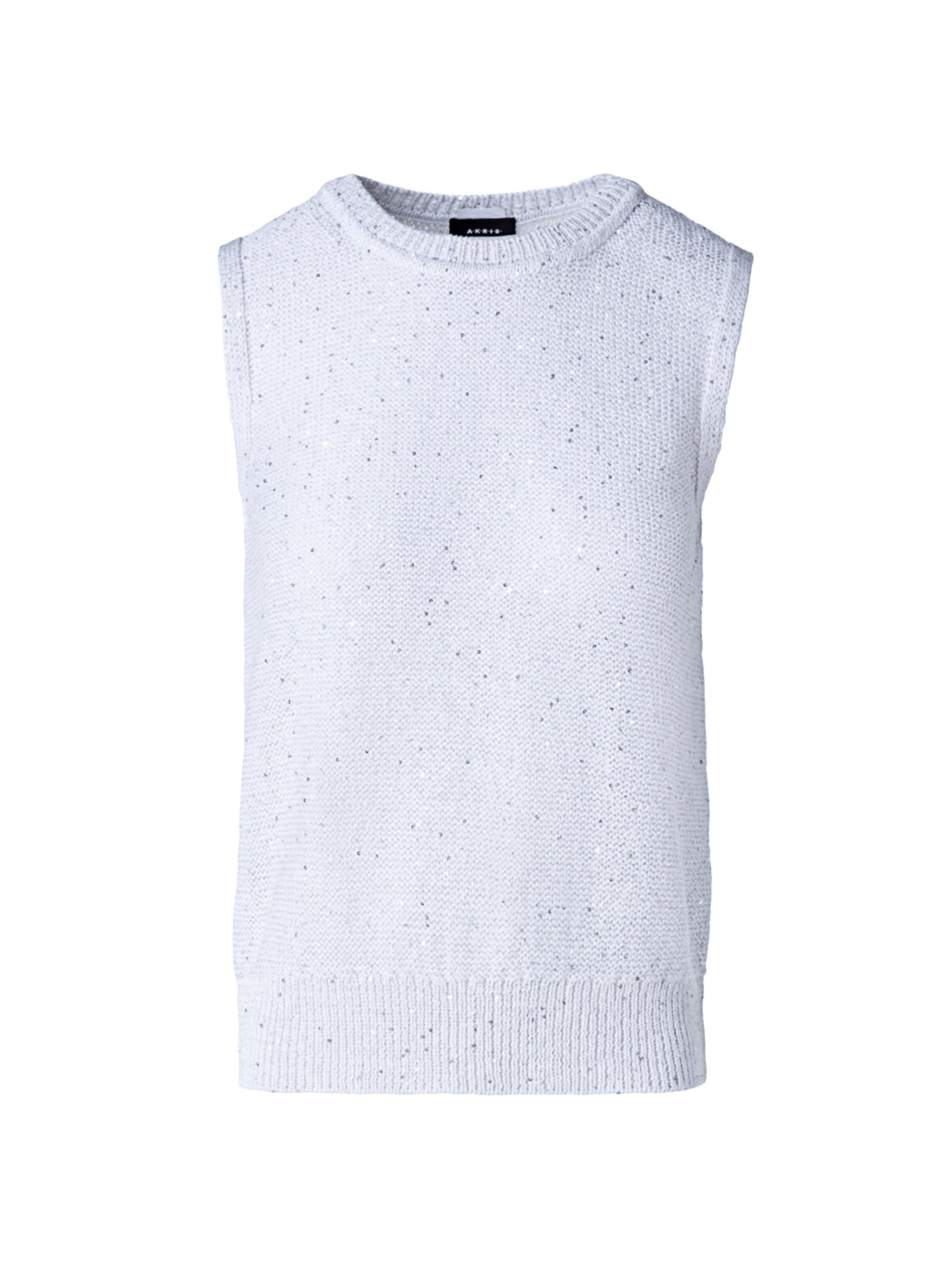 Akris Women's Sequin-Embellished Linen-Blend Sweater Vest - Ecru